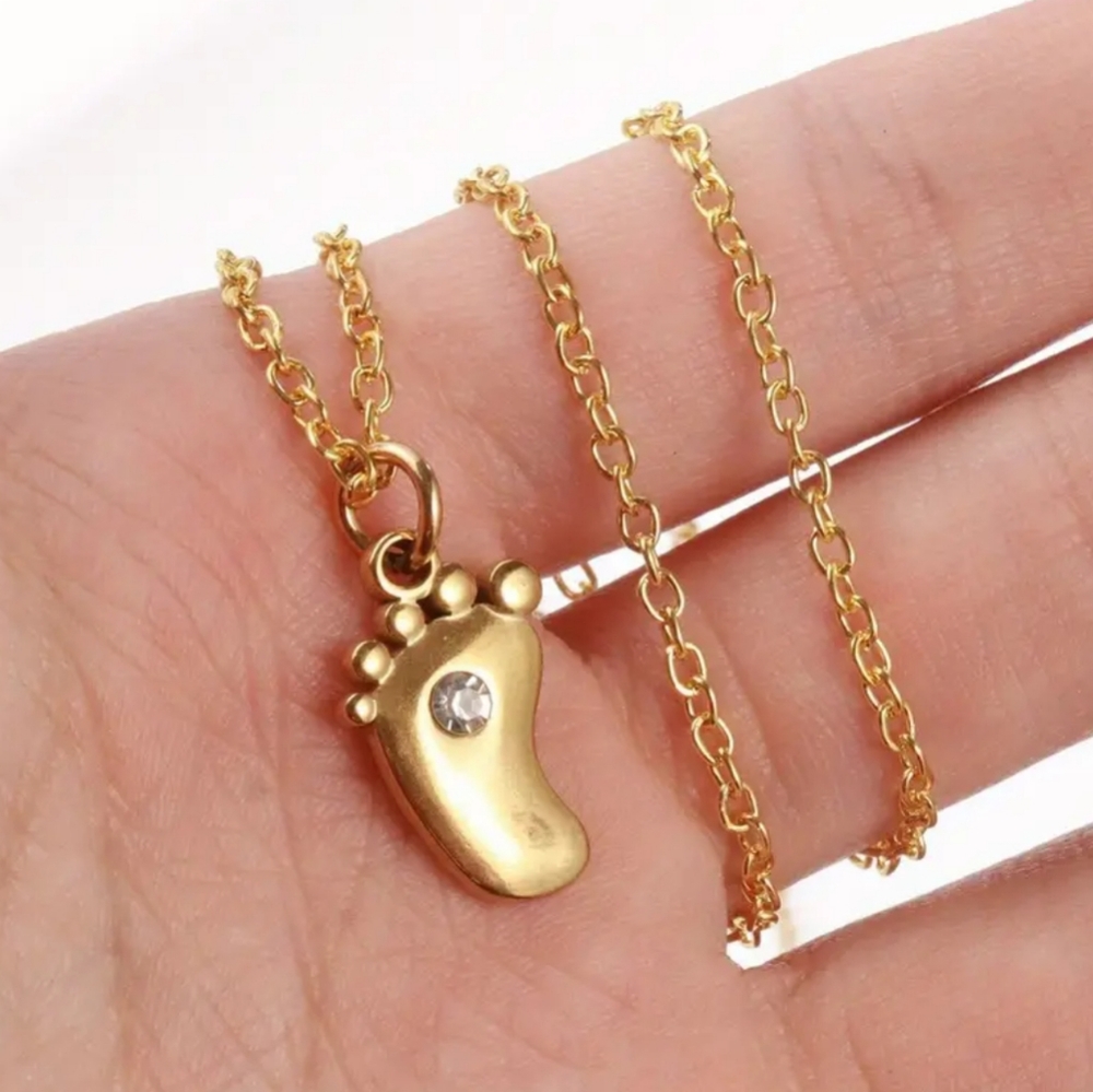 Gold Foot Pendant Necklace